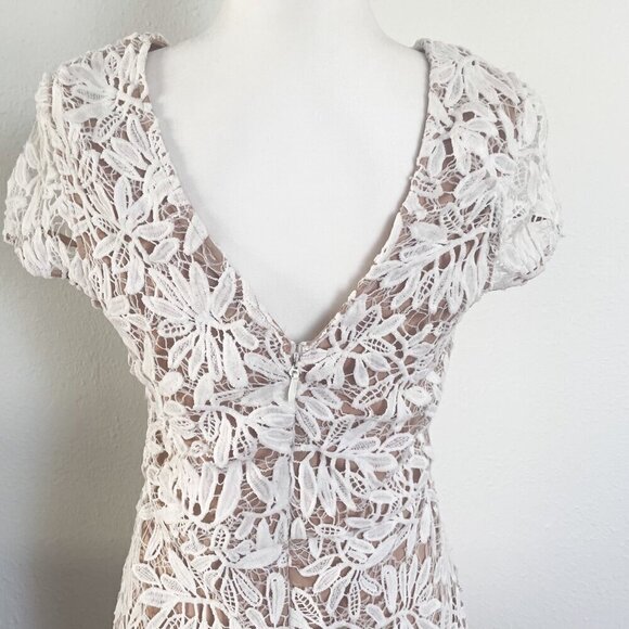 Lulus Right Sheer, Right Now White Lace Bodycon Mini Dress size medium - Picture 11 of 14